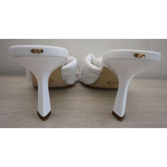 MICHAEL Michael Kors SG23L Women's Sz 8M White Elena Leather Heeled Sandals $135 - Picture 4 of 12